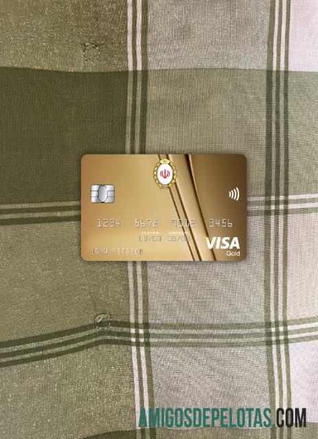 Frente do Photolook do cartão Visa Gold do Banco Iran Melli Bank modelo